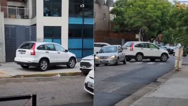 El conductor se subió a la vereda de Catamarca y circuló hasta la esquina de Sarmiento.