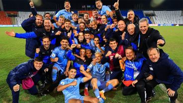 Israel celebra su hazaña en el Mundial sub 20.