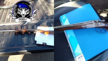 Las dos armas antiguas, ahora en un depósito judicial.