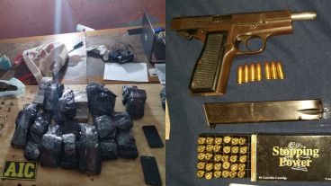 Parte de lo secuestrado en los tres allanamientos de este viernes en Ludueña y Echesortu