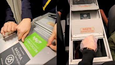 Sólo en vuelo, Aerolíneas desecha 65.000 kilos de botellas, 20.000 kilos de vasos y 16.000 de cajas.
