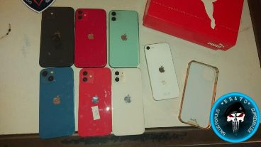 Los teléfonos recuperados.