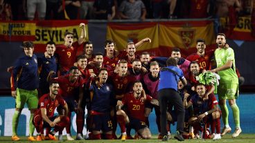 Los españoles celebraron la clasificación a la final de la Uefa Nations League