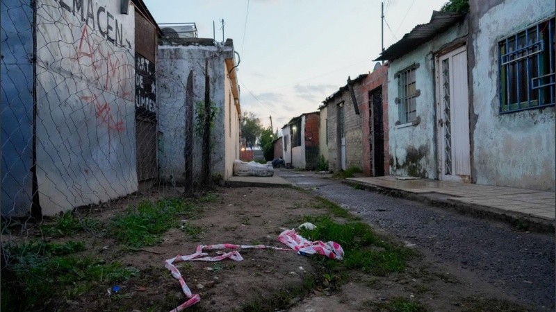 El sector de Saavedra al 6200 donde se produjo un doble homicidio este martes en Rosario.