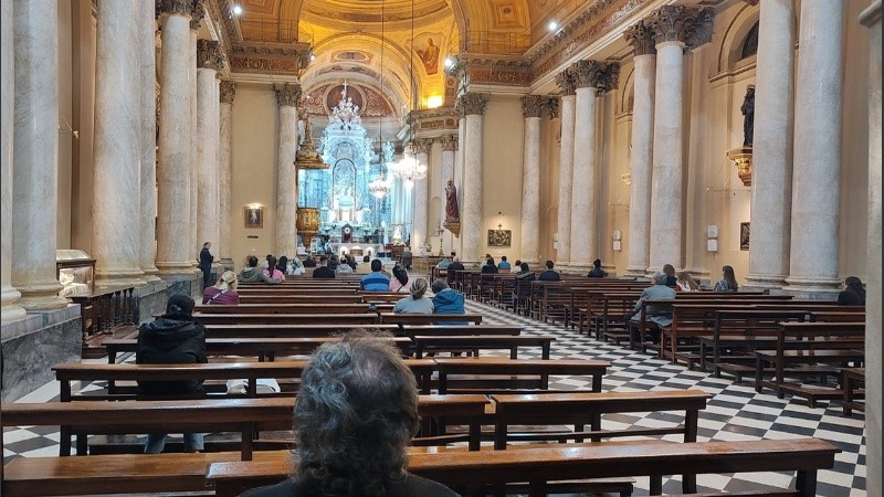 La catedral durante la celebración de la misa de este martes, tras la despedida de Soplo de Dios