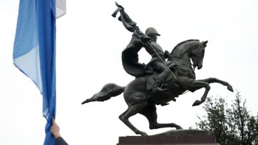 El acto central en el parque Independencia.