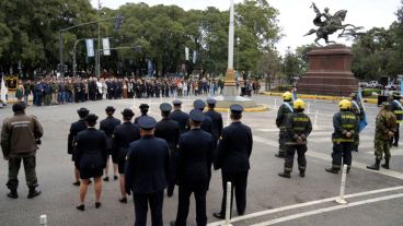 El acto central en el parque Independencia.