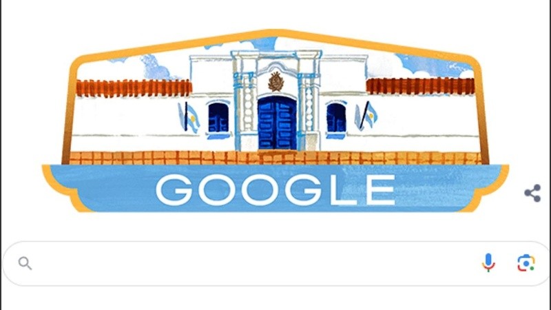 El doodle de Google dedicado a la Casa de Tucumán.
