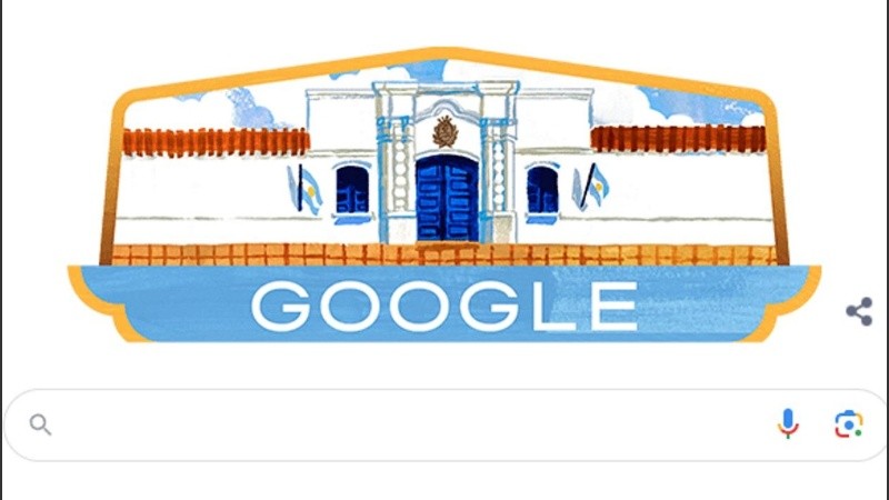 El doodle de Google dedicado a la Casa de Tucumán.