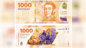 El nuevo billete de 1.000 pesos.