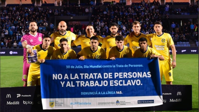 Los once titulares de Central que salieron a jugar contra Belgrano en Córdoba.