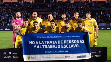 Los once titulares de Central que salieron a jugar contra Belgrano en Córdoba.