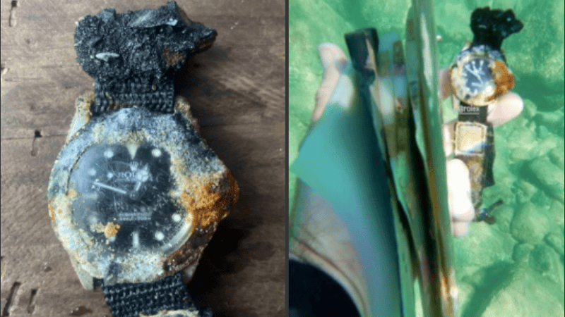 El reloj estuvo cuatro años sumergido frente a la costa australiana de Noosa.