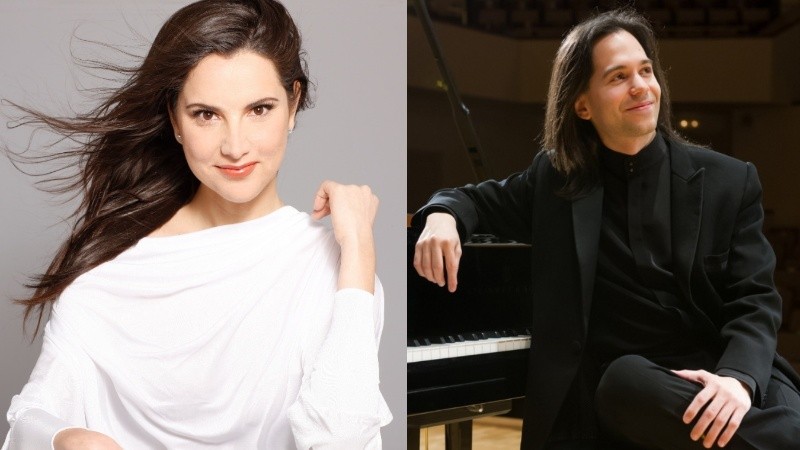 La soprano Virginia Tola y el pianista Horacio Lavandera.