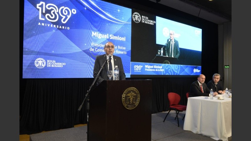 Acto por el 139 aniversario de la Bolsa de Comercio de Rosario.