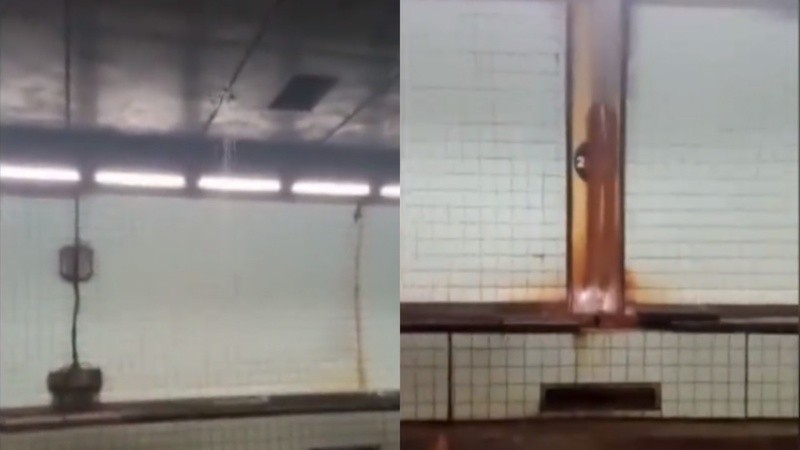 El video muestra una filtración de agua en el interior del túnel.