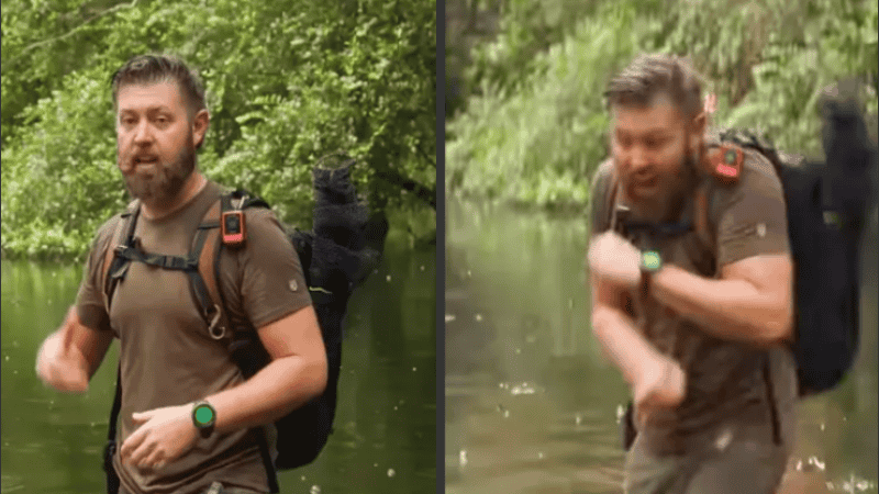 El momento quedó captado en un breve clip.