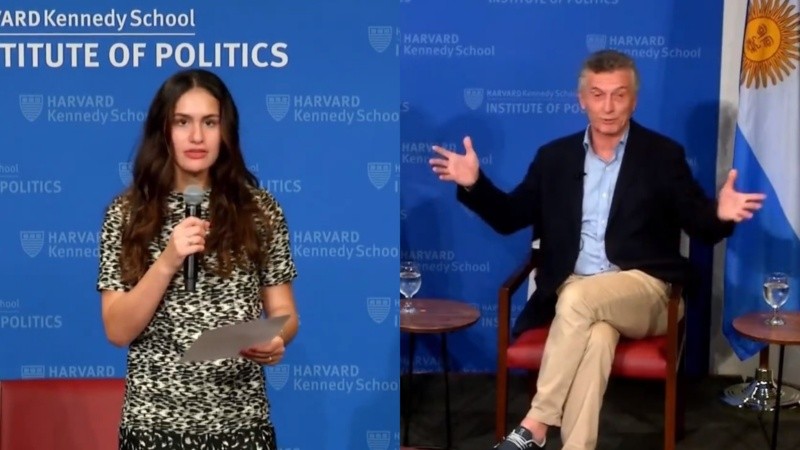 Macri participó de una charla en la Universidad de Harvard, en Estados Unidos.