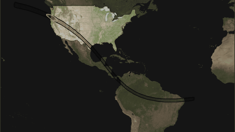 El mapa interactivo de Eclipse Explorer detalla cuándo y dónde será visible el eclipse.
