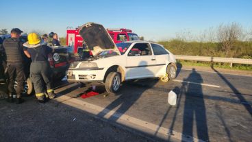 El siniestro vial en ruta 18 dejó heridos.