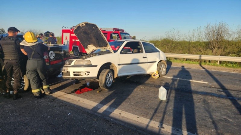 El siniestro vial en ruta 18 dejó heridos.