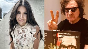 Andrea Rincón y Charly García.