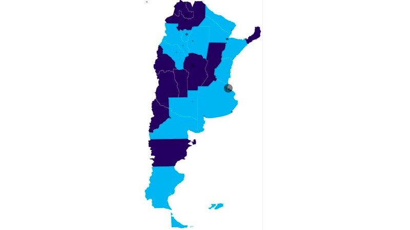 El mapa de Argentina según el espacio ganador en cada provincia.