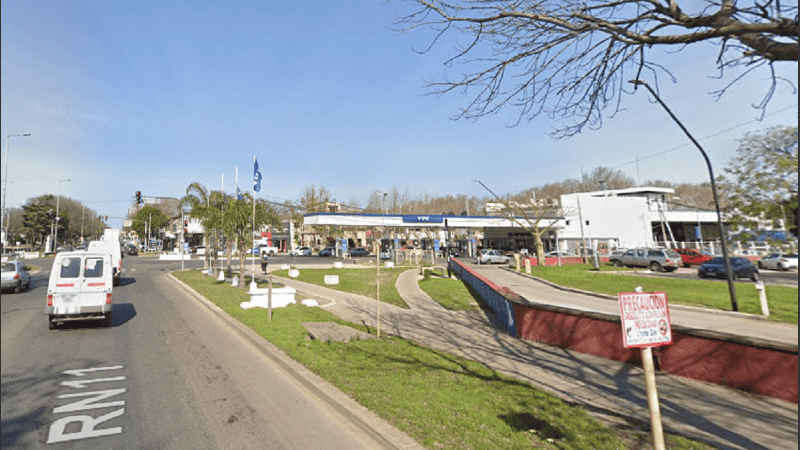 La YPF de avenida San Martín y Eva Perón donde se dieron los disturbios que terminaron con el narco detenido.