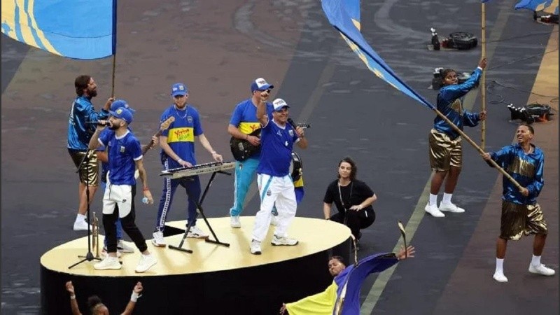 La banda de cumbia villera Yerba Brava durante su presentación en el Maracaná.
