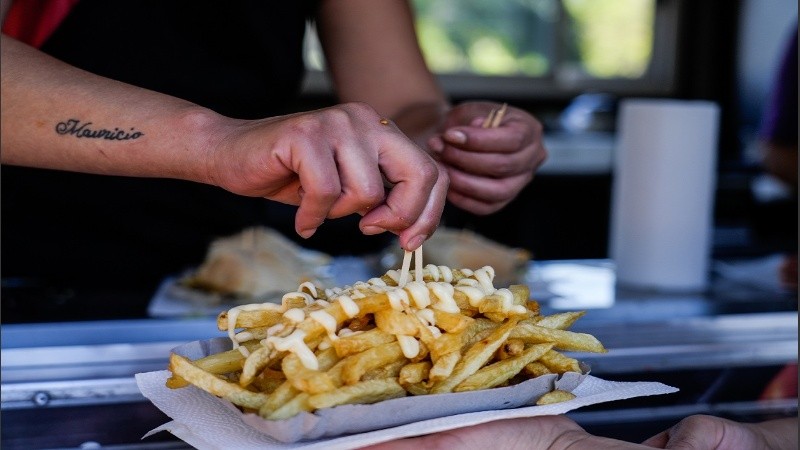 Uno de los carritos frente a la zona del laguito, en el parque Independencia.