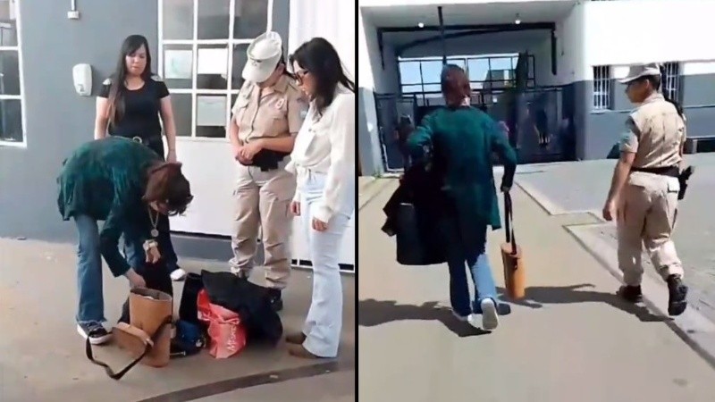 Luego de una requisa, la mujer fue retirada del colegio.