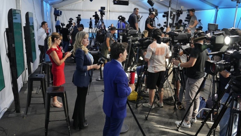 El centro de campaña de Unión por la Patria.