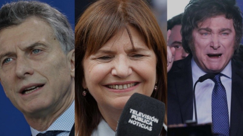 Mauricio Macri, Patricia Bullrich y Javier Milei, aliados de cara al balotaje.