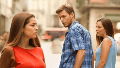 El famoso meme del "novio distraído" cobró vida con inteligencia artificial