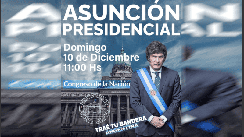 A cinco días, Milei lanzó una invitación pública para el acto de asunción.