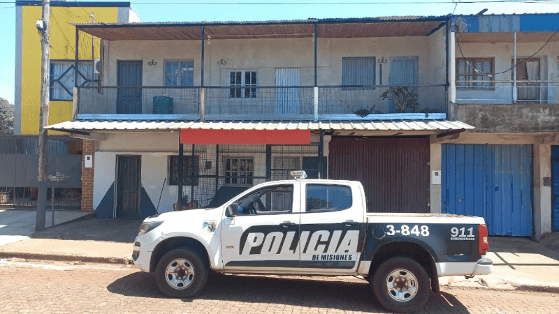 La pensión donde encontraron los restos del hombre asesinado.