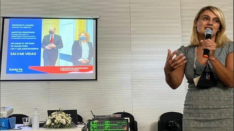 Pamela Suárez en su paso por Salud provincial.