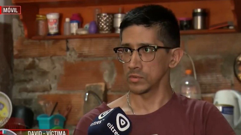 David habló desde la casa de su tía, con quien vive.