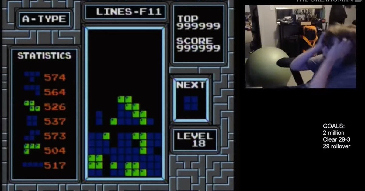 Er stellte einen Rekord auf, indem er bei Tetris so weit kam und das Spiel brach