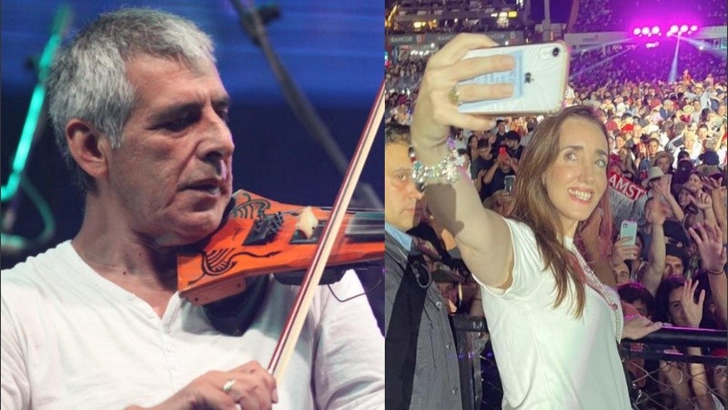 El músico Peteco Carabajal y la vicepresidenta Victoria Vaillarruel.