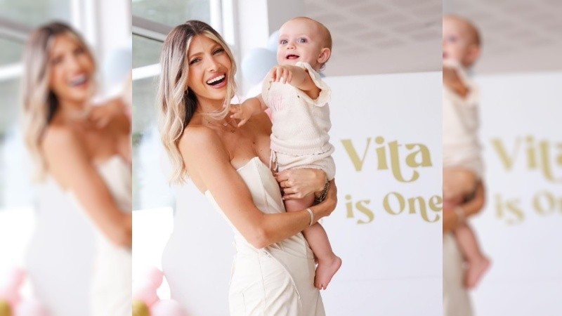 Candelaria Ruggeri y Vita Maccari, en su primer cumpleaño.