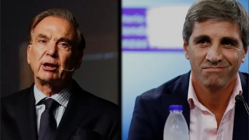 El diputado nacional de Hacemos Coalición Federal Miguel Ángel Pichetto y el ministro de Economía Luis Caputo.