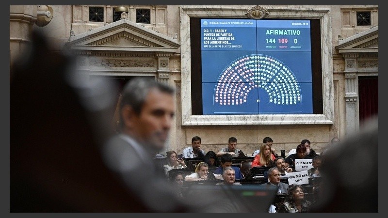 El momento de la votaciòn en la Cámara de Diputados.