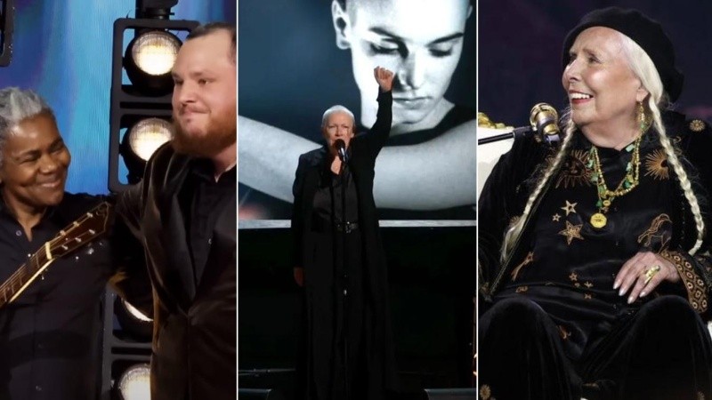 Tracy Chapman y Luke Combs, Annie Lennox y su homenaje a Sinead O'Connor, y Joni Mitchell, en la gala 2024 de los premios Grammy.
