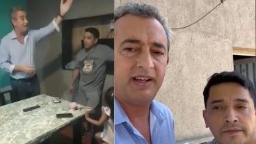 El momento en que el intendente visitó a la víctima en su casa.