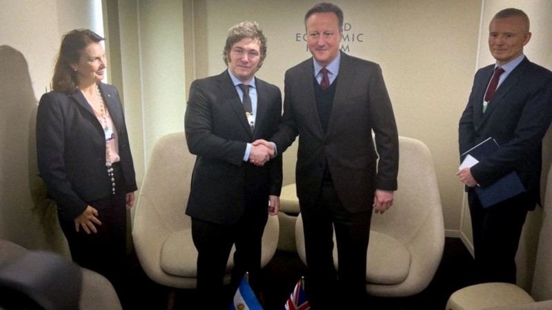 Cameron y Milei en Davos.