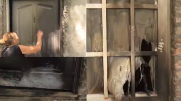 La vecina padeció una balacera y el incendio de la puerta de su casa.