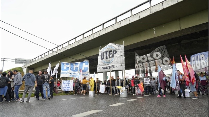 Organizaciones sociales en una protesta a nivel nacional.