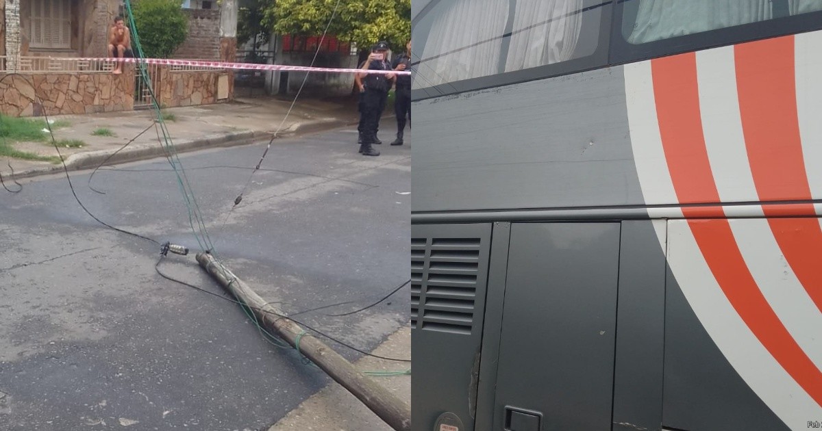 Colectivo de dos pisos arrancó cables de luz en zona norte y hay temor
