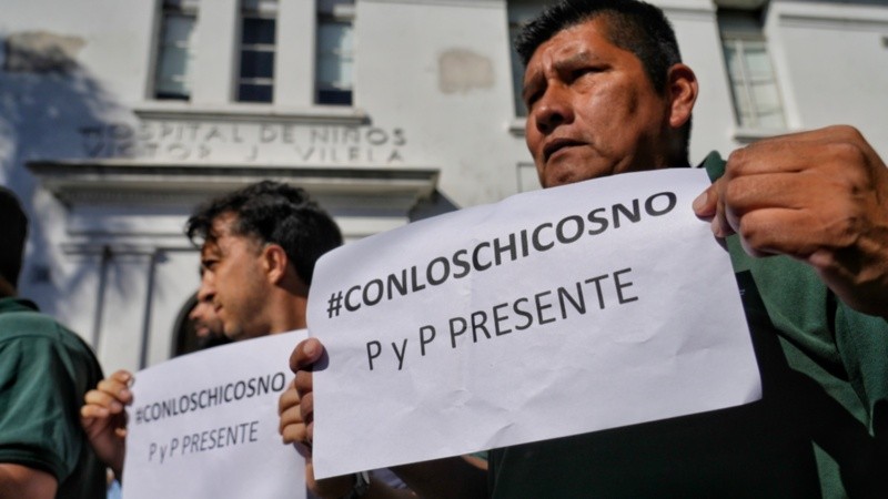 El abrazo al Vilela realizado este miércoles a la mañana.